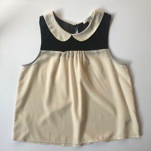 Cute Cream Collared Top